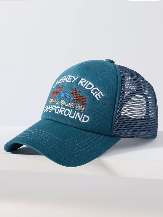 Anthropologie Accessories - Anthropologie Worn West Trucker Hat Turquoise Whiskey Ridge